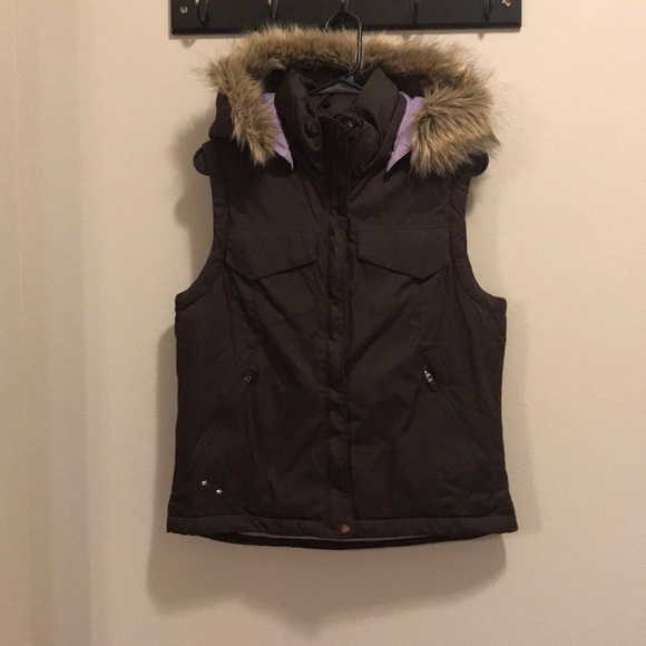 Down Vest With Detachable Faux Fur Hood 